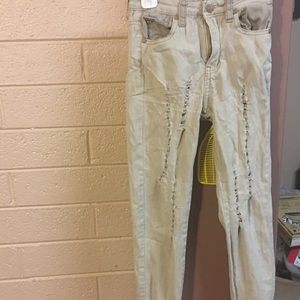 AQ Distressed 🌺 Beige Jeans